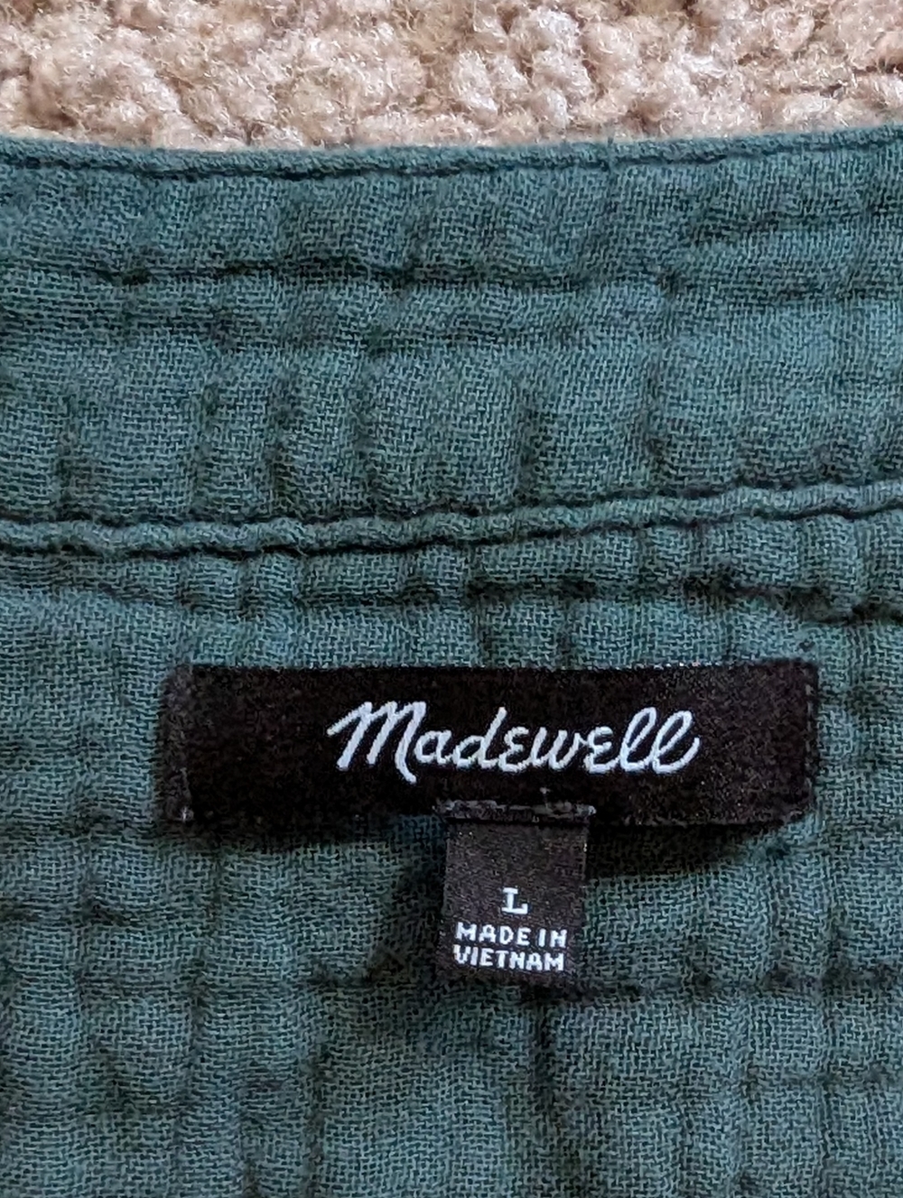 Madewell Womens Slate Green Lightspun Long Sleeve Double Gauze Top Size Large - Picture 10 of 15